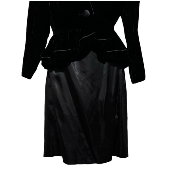 Vintage Rampage Velvet Peplum Jacket and Satin Skirt, 28” waist - Picture 3 of 12